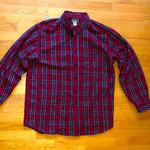 LL Bean Scotch Plaid Flannel Shirt